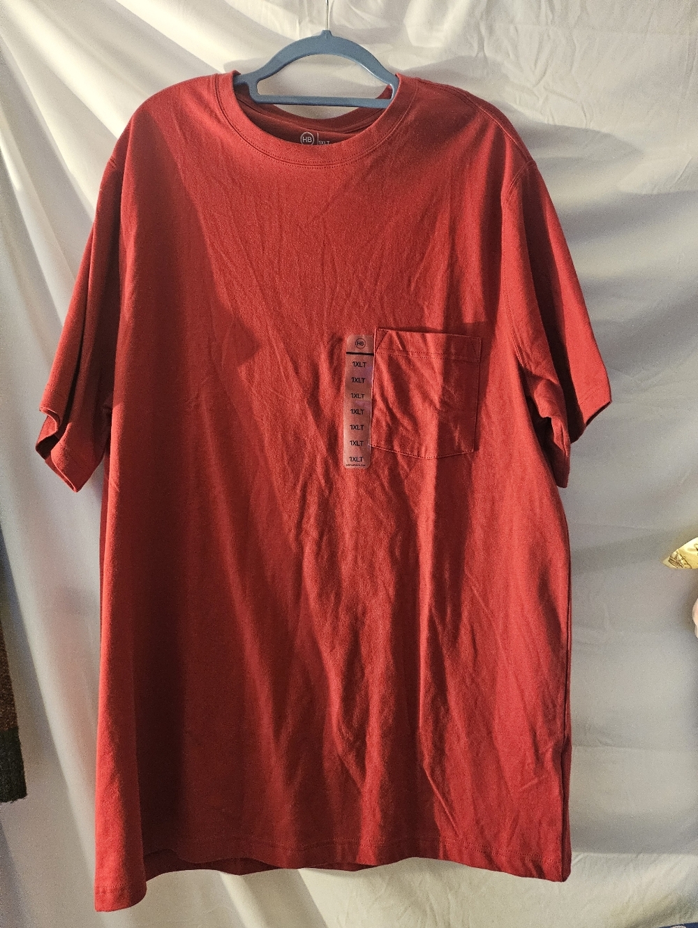 Men's Red Pocket Crewneck T-Shirt‎ Dxl